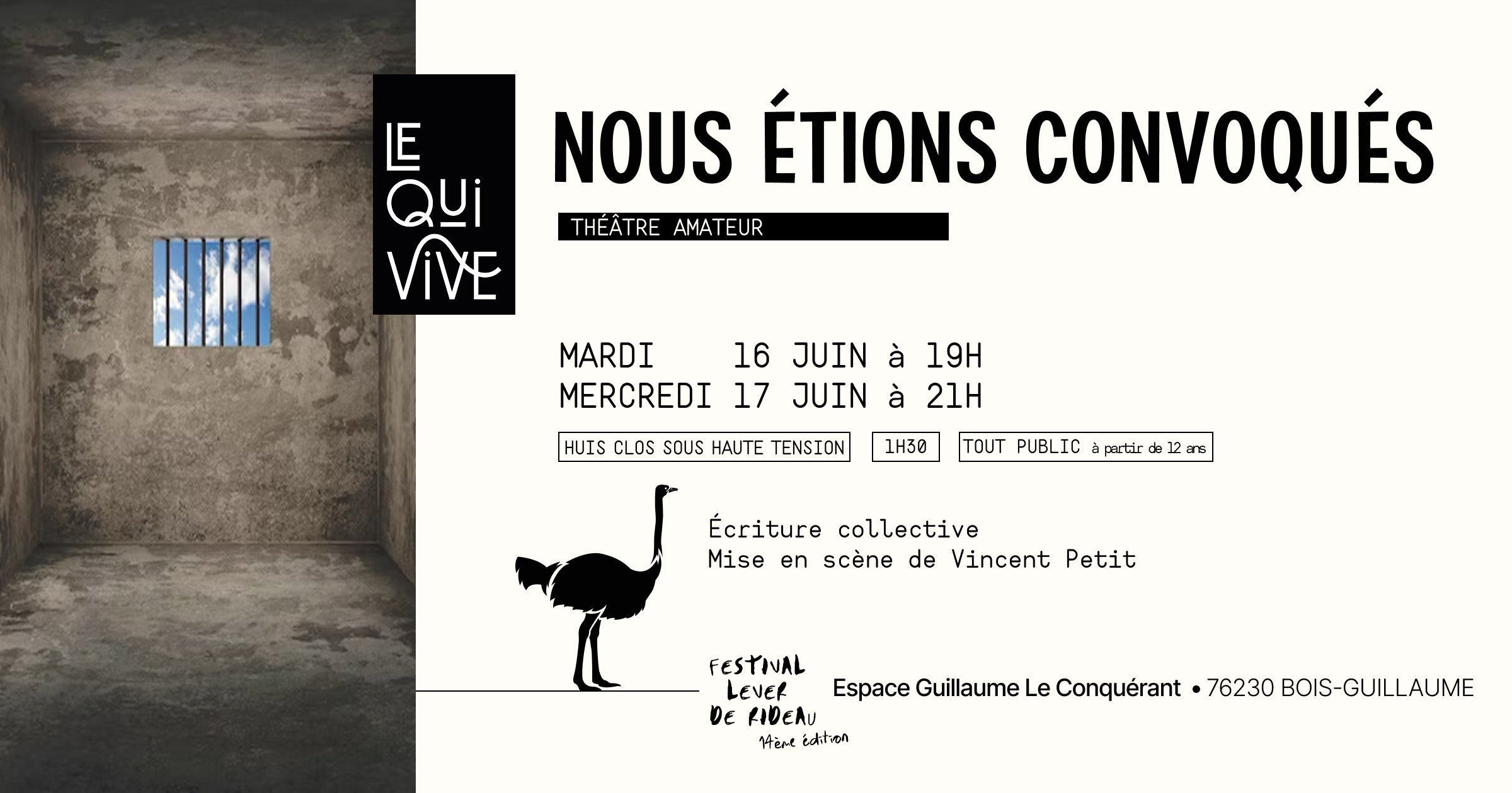NOUS ETIONS CONVOQUÉS, spectacle mis en scène par Vincent Petit